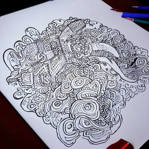 Image similar to doodle art, white background