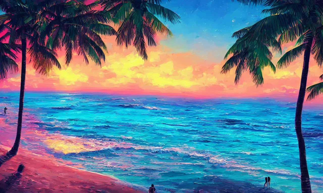 Image similar to paradise beach by alena aenami artworks in 4 k