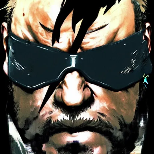 Image similar to beautiful videogame concept art of danny devito from metal gear solid, by yoji shinkawa