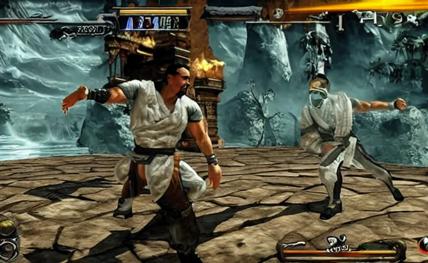 Prompt: screenshot of Jose Maria Aznar in Mortal Kombat,