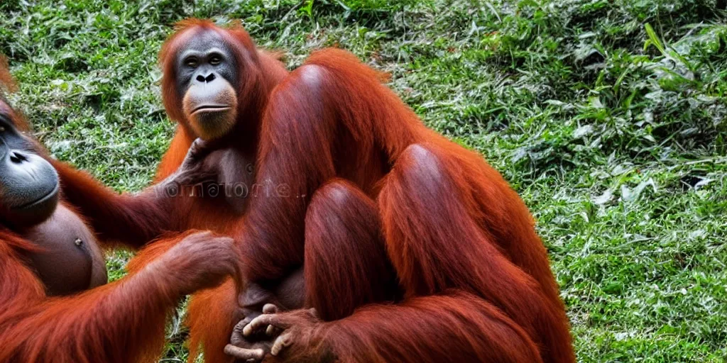 Image similar to an orangutan in the white house giving a press conference, high quality image