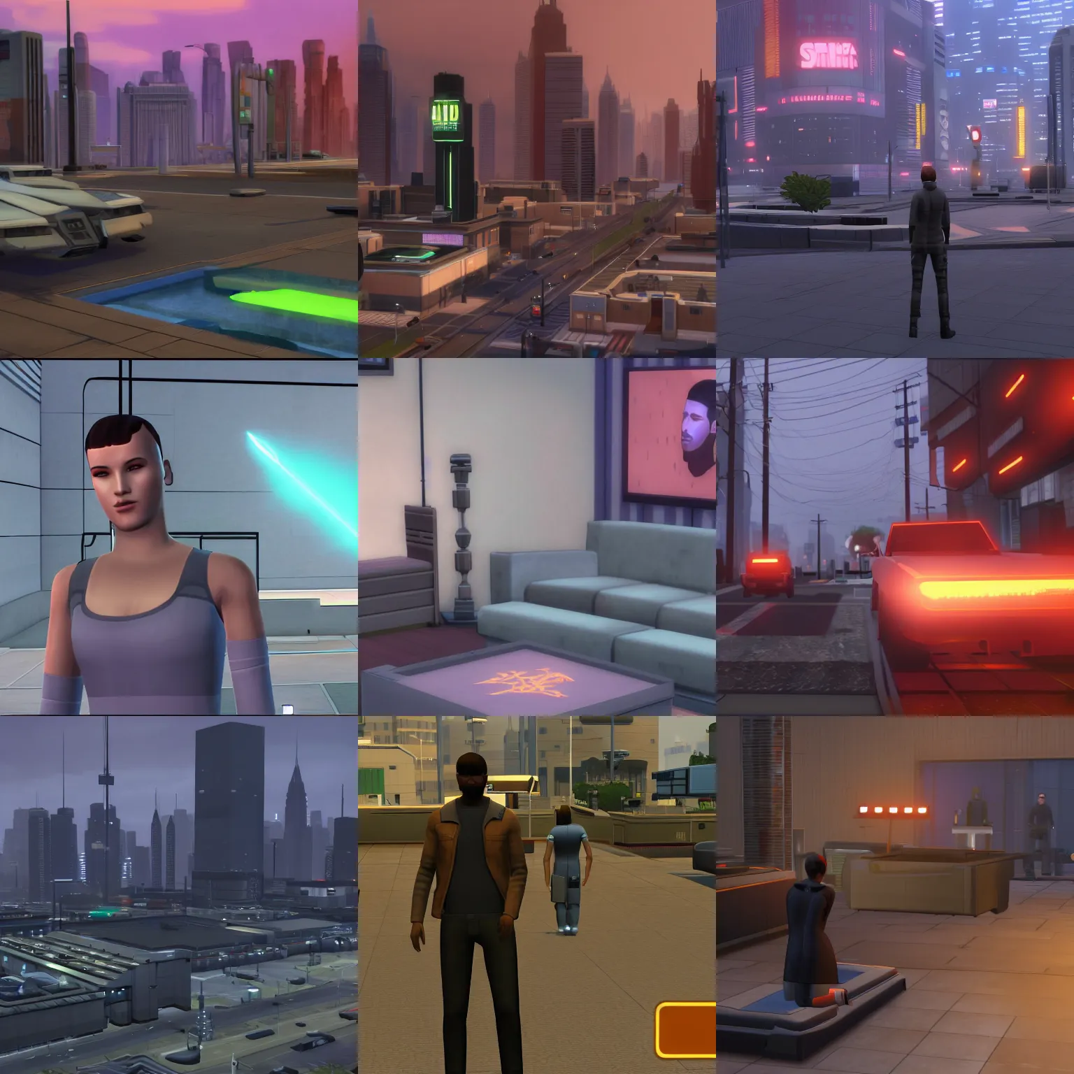 Prompt: scene from blade runner 2 0 4 9 in the sims 4