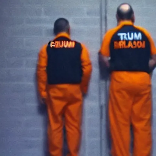 Prompt: “Trump in orange jumpsuit handcuffed in jail”