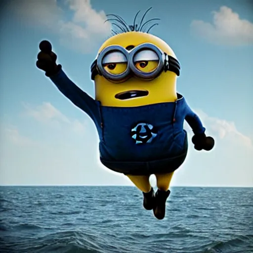 Image similar to “minions landing on D-Day, 4k, award winning”