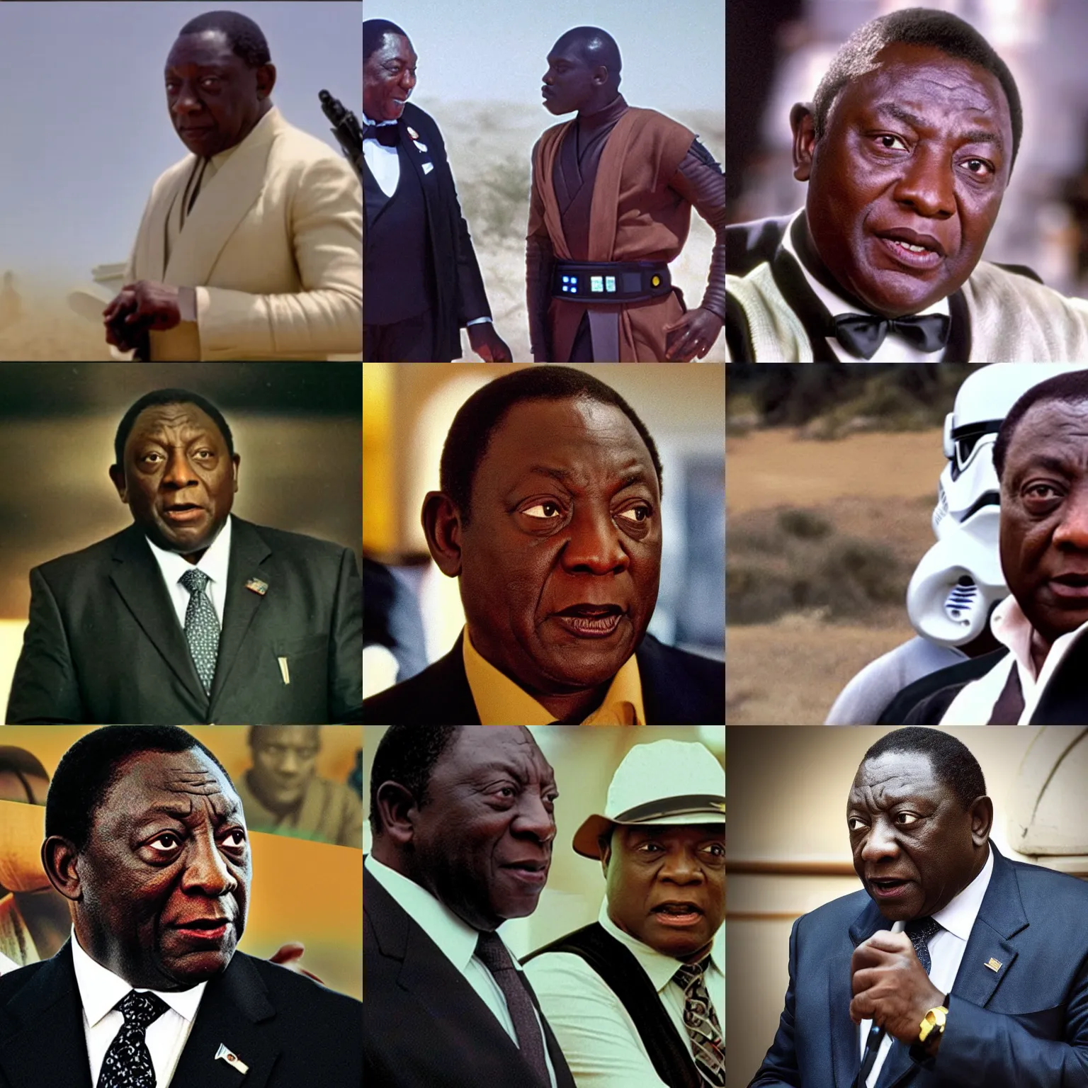 Prompt: film still cyril ramaphosa in star wars