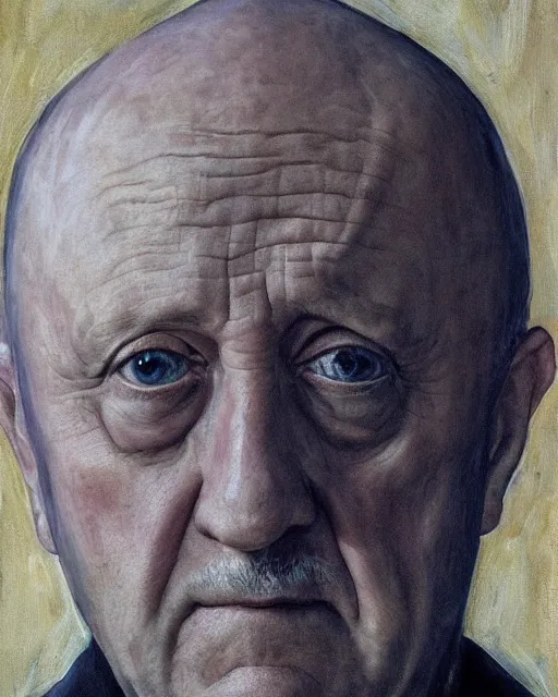 Image similar to jonathan banks as mike ehrmantraut, cinematic lighting, renaissance portrait, oil painting