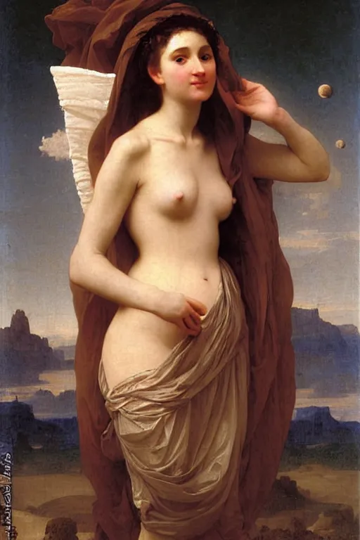 Prompt: portrait of women in astronaut helmets an ancient human species, single person, renaissance, rococo, by bouguereau