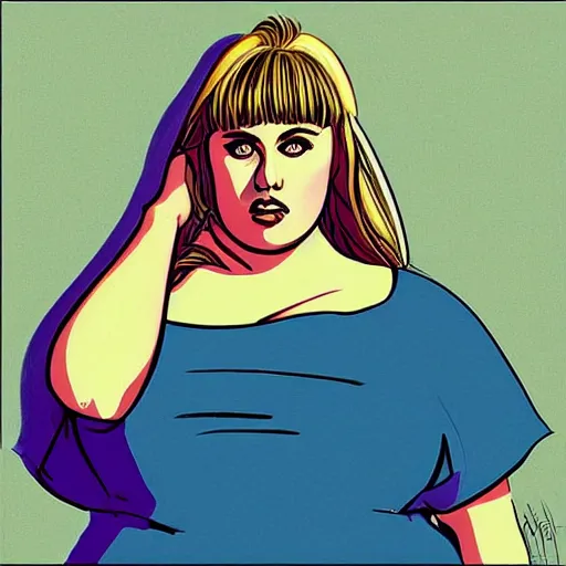 Image similar to “ rebel wilson retro minimalist portrait by jean giraud, moebius starwatcher comic, 8 k ”