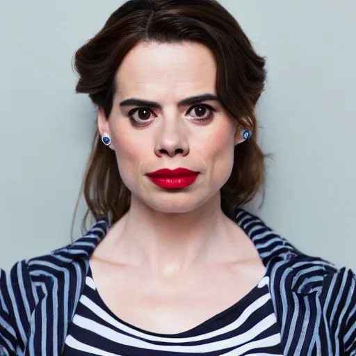 Image similar to a beautiful full body photograph of hayley atwell dressed as doctor who, symmetrical face, extreme realism and detail, 8 k, completely framed, direct lighting, 3 5 mm photo, photorealistic, sharp focus