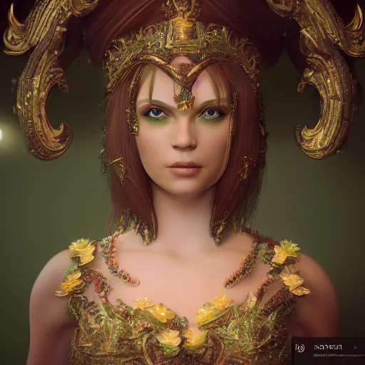 Prompt: princess of emerald, majestic, ornate, 8 k, intricate, detailed, accent lighting, dramatic light, octane render