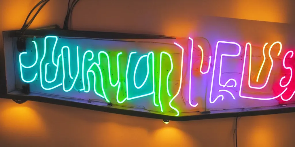 Prompt: beautiful neon sign