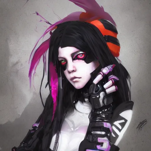 Prompt: cybergoth mimic teen girl, digital artwork by greg rutkowski and hiroriko araki