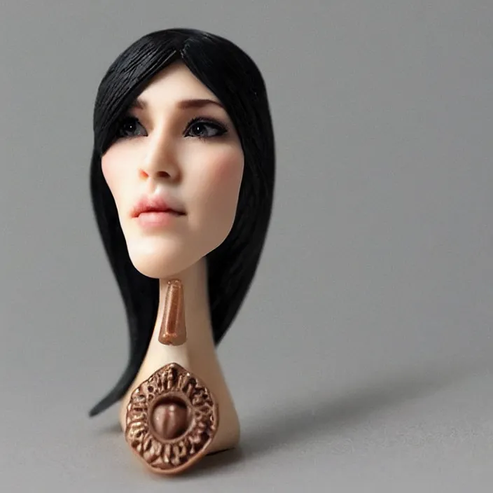 Image similar to 80mm resin detailed miniature of Beautiful Woman, beautiful bone structure, symmetrical facial features, Product Introduction Photos, 4K, Full body, simple background
