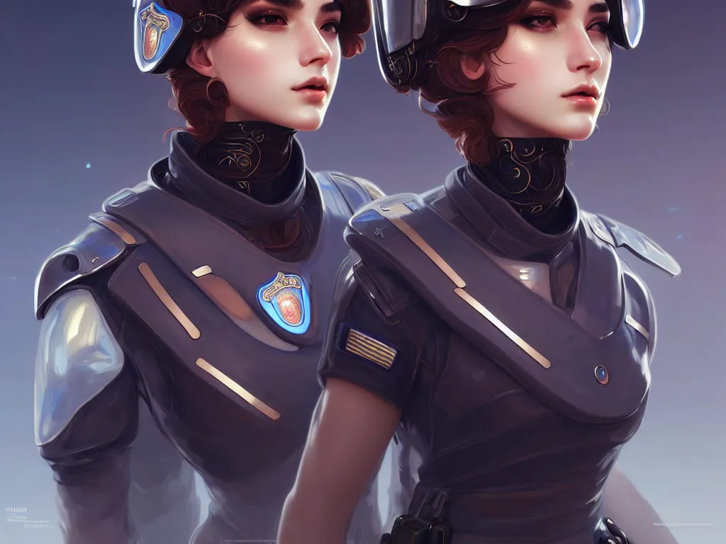 Prompt: portrait futuristic italy police uniform female, at future neon light rooftop, ssci - fi and fantasy, intricate and very very beautiful and elegant, highly detailed, digital painting, artstation, concept art, smooth and sharp focus, illustration, art by tan zi and ayanamikodon and alphonse mucha and wlop