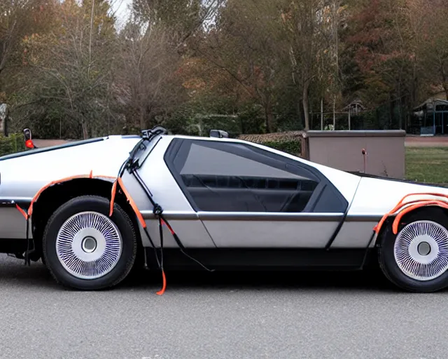 Image similar to new prototype delorean, dslr