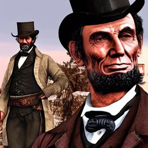 Prompt: abraham lincoln in rdr2