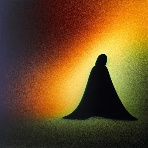 Image similar to a skeleton in black cloak by Gabriel Dawe