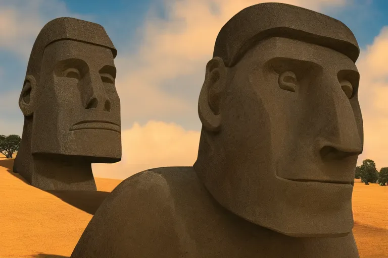 Prompt: jerma 9 8 5 is an moai, jerma 9 8 5 face on a moai, jerma moai, jerma, epic wallpaper trending on artstation, highly detailed digital artwork
