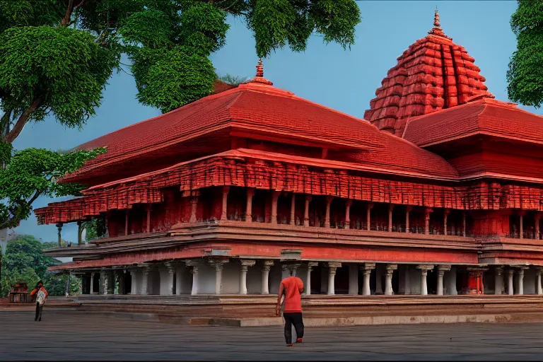 Prompt: Architectural photography of beautiful kamakhya temple, Guwahati, Hindu architecture, Vue 3d render, v-ray, unreal engine, HDR cinematic lighting, wide angle shot, 8K textures, high resolution, a lot of details