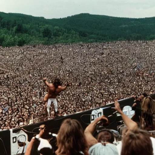 Image similar to hulk performing at woodstock