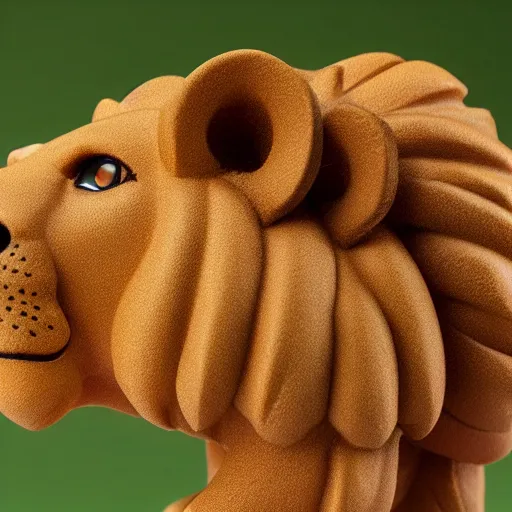 Image similar to a nendoroid lion, side view, full body, 4 k, highly detailed, subject centered, uncropped, studio photography