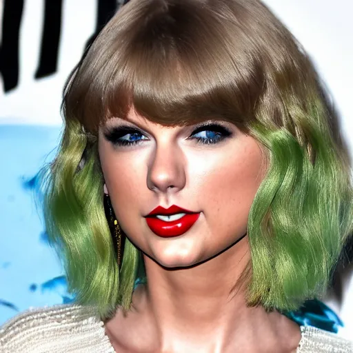 Image similar to taylor swift with green hair