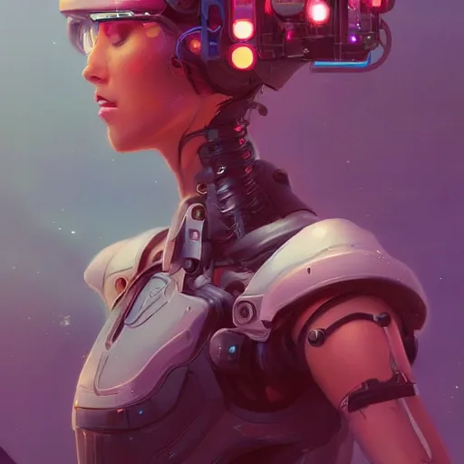 Prompt: a portrait of a beautiful cybernetic girl wearing occulus rift headset, cyberpunk concept art by pete mohrbacher and wlop and artgerm and josan gonzales, digital art, highly detailed, intricate, sci-fi, sharp focus, Trending on Artstation HQ, deviantart, unreal engine 5, 4K UHD image