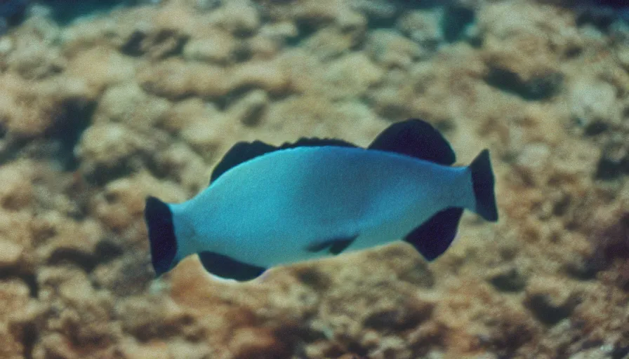 Image similar to 7 0 s movie still of a fish who have two men legs, cinestill 8 0 0 t 3 5 mm technicolor, heavy grain, high quality, high detail