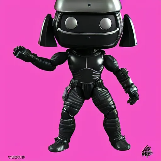 Prompt: pop figurine of a futuristic space corp warrior in a power stance, art station trends , digital art.