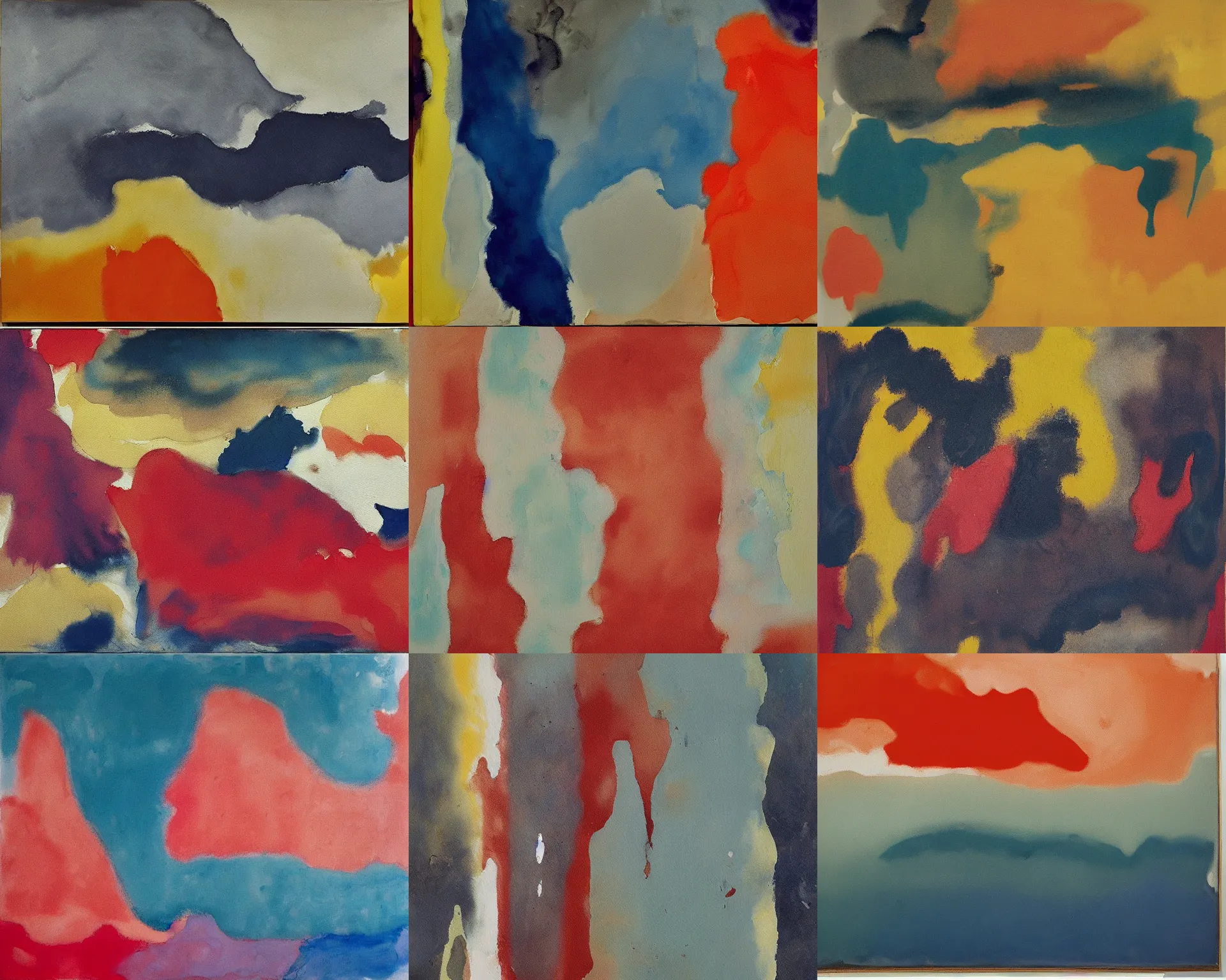 Prompt: A painting by Helen Frankenthaler