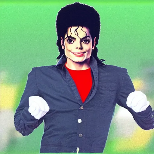Prompt: michael jackson in the style of super mario brothers