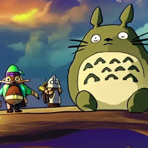 Image similar to Totoro in Zelda Wind Waker, 4k, UHD