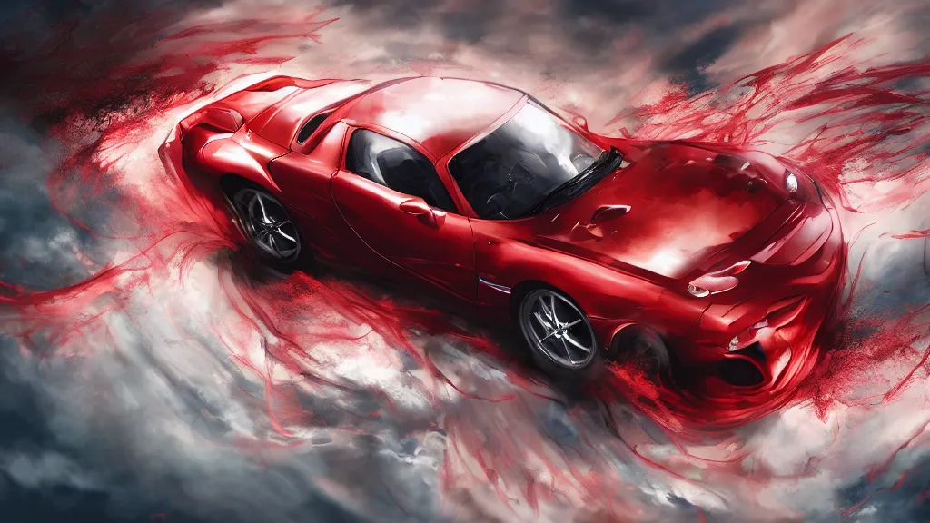 Prompt: anime screenshot of jdm mazda rx - 7 transforming into colossal titan, illustration, cinematic, long exposure, 4 k, spotlight