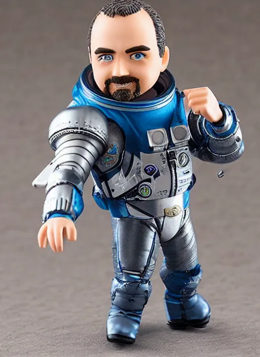 Image similar to richard garriott, a nendoroid of richard garriott astronaut figurine, realistic face, detailed product photo