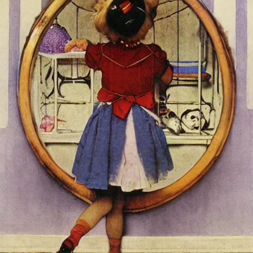 Image similar to alice in wonderland by norman rockwell