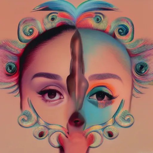 Prompt: ariana grande album cover by terry richardson, zdzisław beksiński and Igor Kieryluk, 4k high quality best