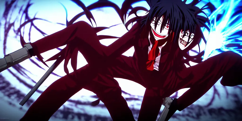 anime hellsing, demon, allucard, combat, fighting