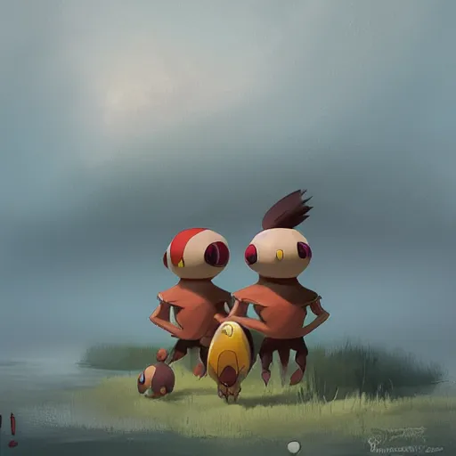 Prompt: Pokémon Dugtrio, Greg rutkowski, Trending artstation, cinematográfica, digital Art