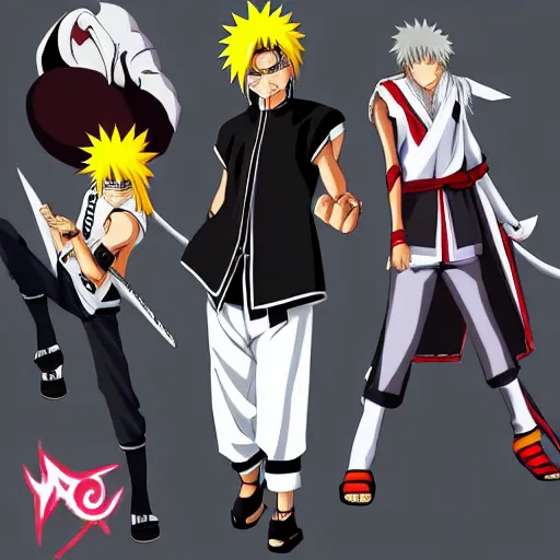 Image similar to Bleach x Naruto crossover character, anime, very very trending, HD Postured Character Art