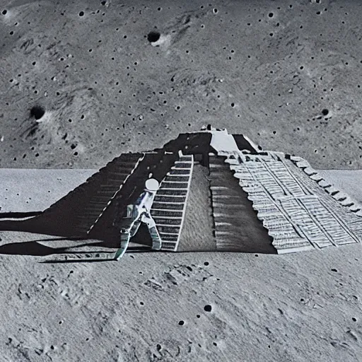 Prompt: the mayan civilization landing on the moon, realistic photo