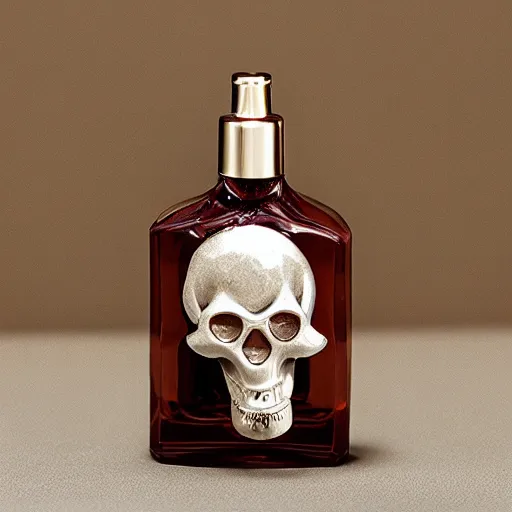 Image similar to boar shaped perfume bottle with a skull