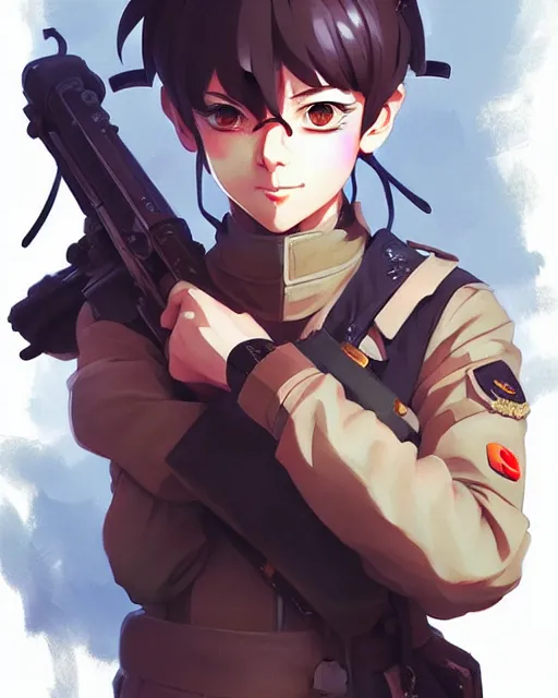 Image similar to ukranian soldier, shinkai makoto studio ghibli studio key hideaki anno sakimichan stanley artgerm lau rossdraws james jean marc simonetti elegant highly detailed digital painting artstation pixiv