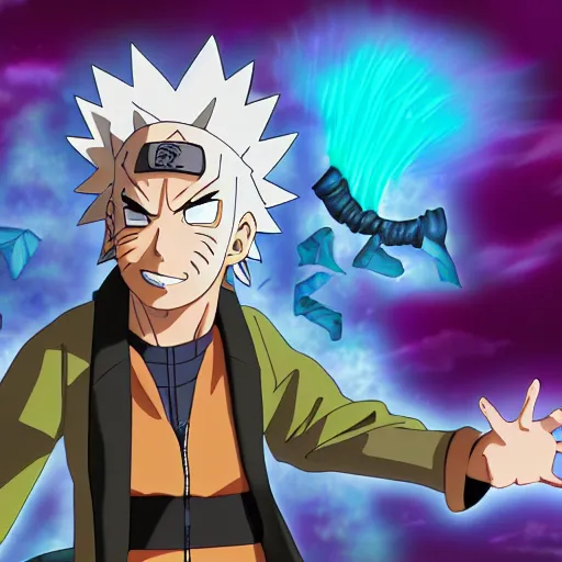 Image similar to Rick Sanchez in Naruto 4K detailed Digital art