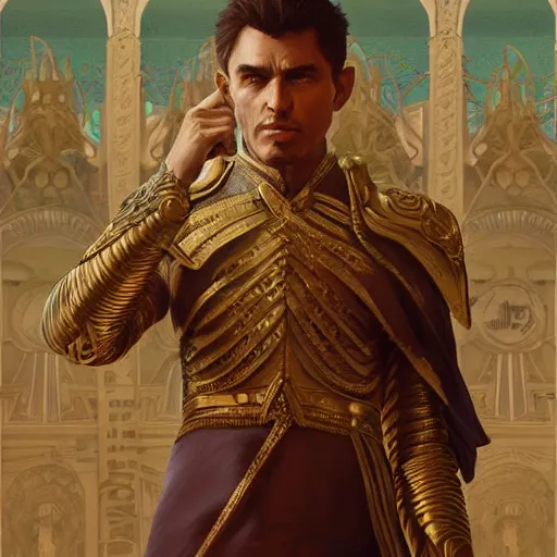 Prompt: julius Ceasar showing thumb down, intricate, elegant, highly detailed, digital painting, artstation, concept art, smooth, sharp, focus, illustration, art by artgerm and greg rutkowski and alphonse mucha