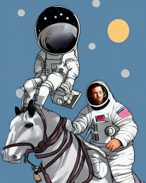 Image similar to astronaut riding horse