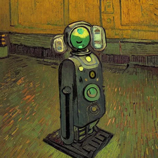 Prompt: portrait of a robot by van gogh in the style of greg rutkowski