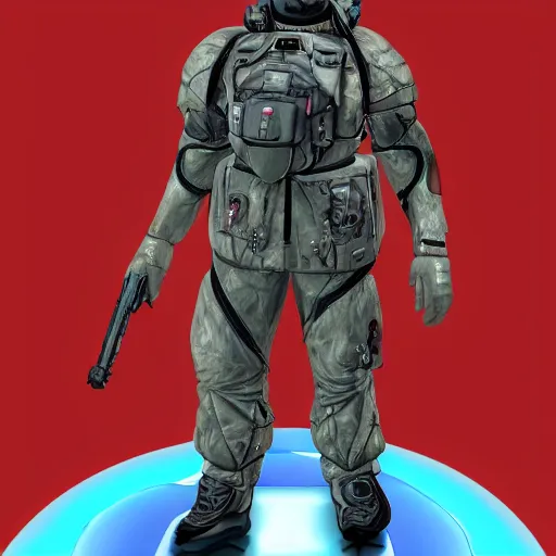 Image similar to maksed sci fi soldier facing camera game sprite playstation full body