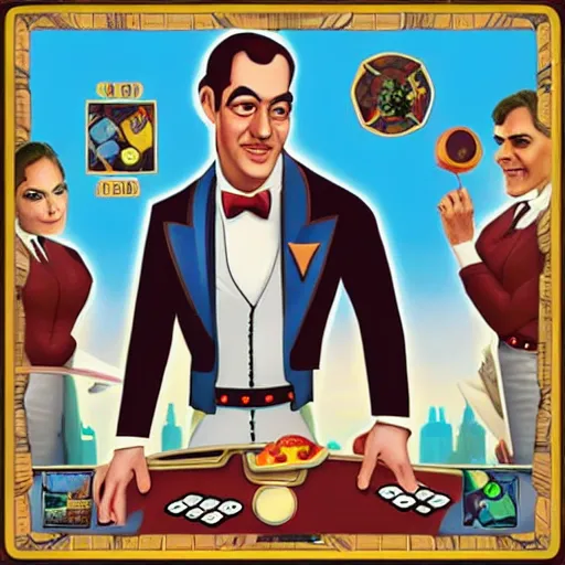 Prompt: waiter in space from clue the board game
