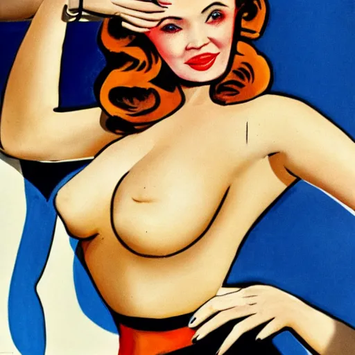 Image similar to faye reagan in the style of mel ramos in a martini