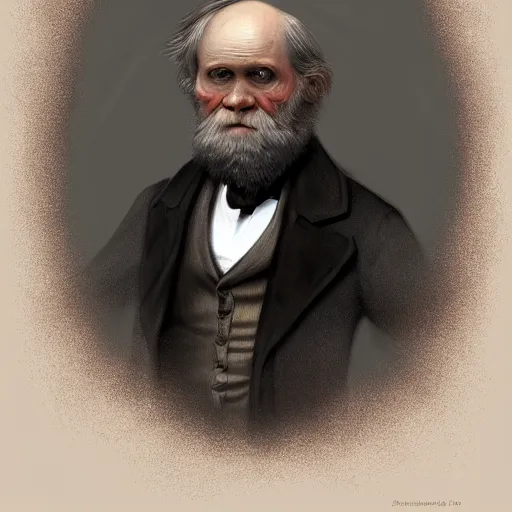 Image similar to charles darwin posing in victorian garb, highly detailed, digital painting, artstation, concept art, smooth, sharp focus, illustration